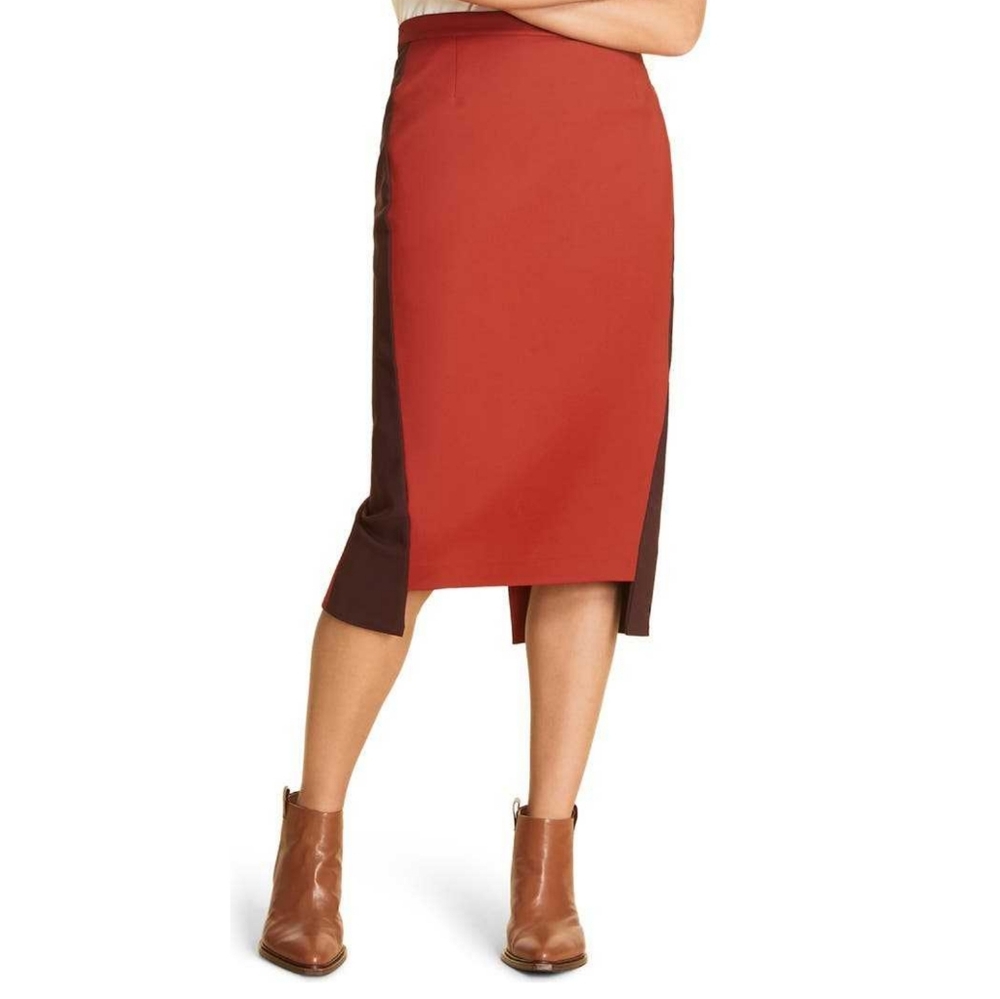 Marina Rinaldi | Step Hem Cotton Blend Pencil Skirt
